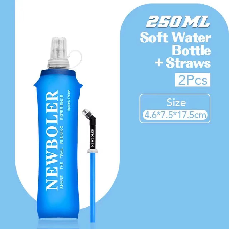 250Ml 500Ml Water Bottle TPU Folding Soft Flask Sport Water Bottle Water Bag Collapsible Water Bottle Running Camping